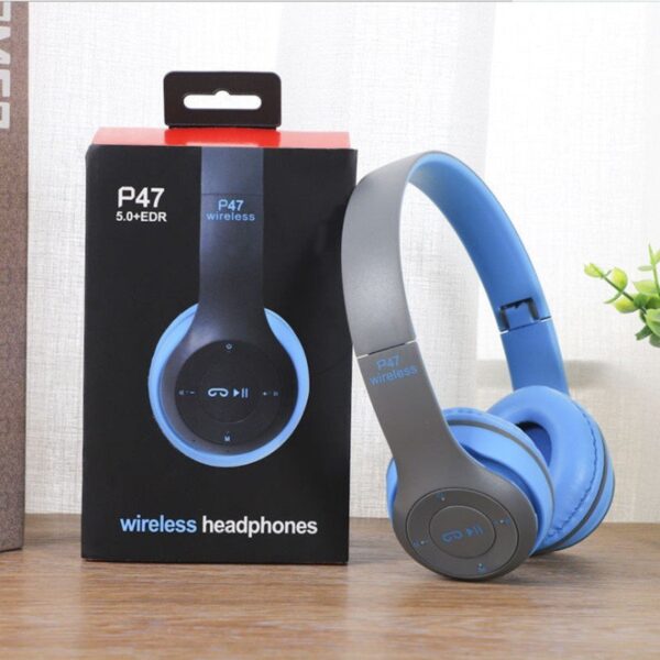 P47 Foldable Over-Ear Bluetooth 5.0 Headphones
