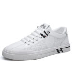 Men's Embossed White Casual Sneakers - Image 5