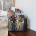 Vintage Snake Print Kelly Bag - Image 4