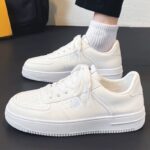 Men's Thick Sole White Sneakers - Image 4