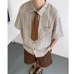Striped Short Sleeve Casual Shirt