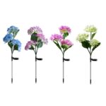 Solar Hydrangea Flower Garden Stake Light - Image 4