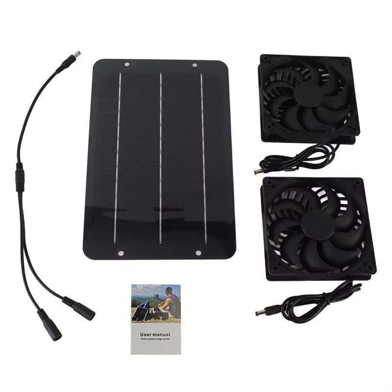O1CN01nGdMSZ2G9EWkuwSFl_4240468972-0-cib.jpg 10W 12V Solar Powered Fan for Pet Ventilation, Eco-Friendly Solar Panel - Image 1