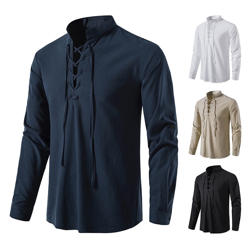O1CN01oDGXD11twU4tUoJpO_2219499975966-0-cib.jpg Men's Cotton Blend Henley Shirt - Image 1