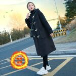 Women's Hooded Horn-Button Wool Coat - Image 6