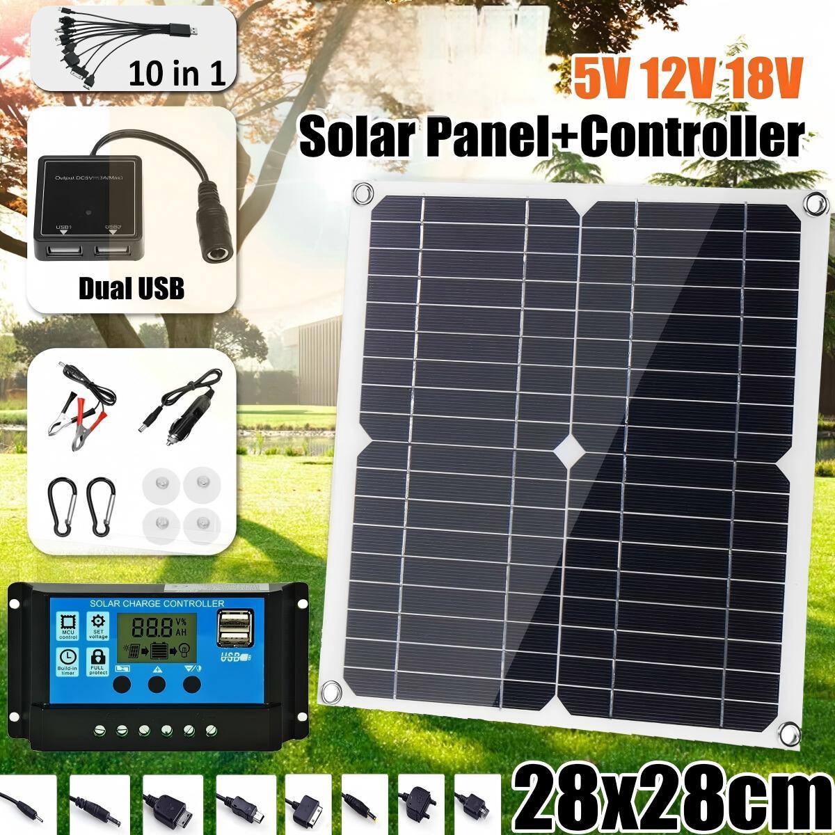 O1CN01pj05Rx2G9EdU5k7XQ_4240468972-0-cib.jpg Dual USB Monocrystalline Solar Panel - 25W/100W - Image 1
