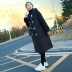 Women's Hooded Horn-Button Wool Coat - Image 2