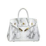 Vintage Snake Print Kelly Bag - Image 5