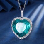 Large Heart Gemstone Pendant Necklace - Image 5