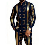 Men's 3D Printed Stretch Suit Set - Image 2