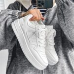 Men's Breathable White Running Sneakers - Image 3