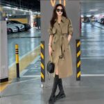 Women's Long Double-Breasted Trench Coat - Image 2