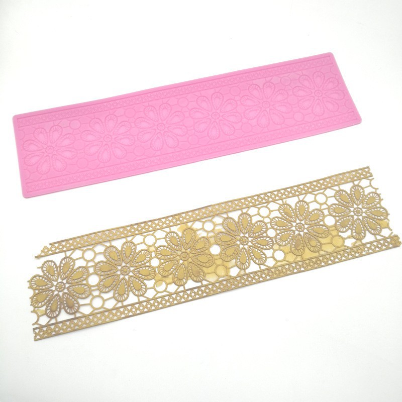 O1CN01y4kkKw1lawTHOyn1w_2216112994836-0-cib.jpg Flower Lace Silicone Mold for Cake Decoration - Image 1