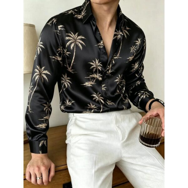 Men's Digital Print Long-Sleeve Shirt