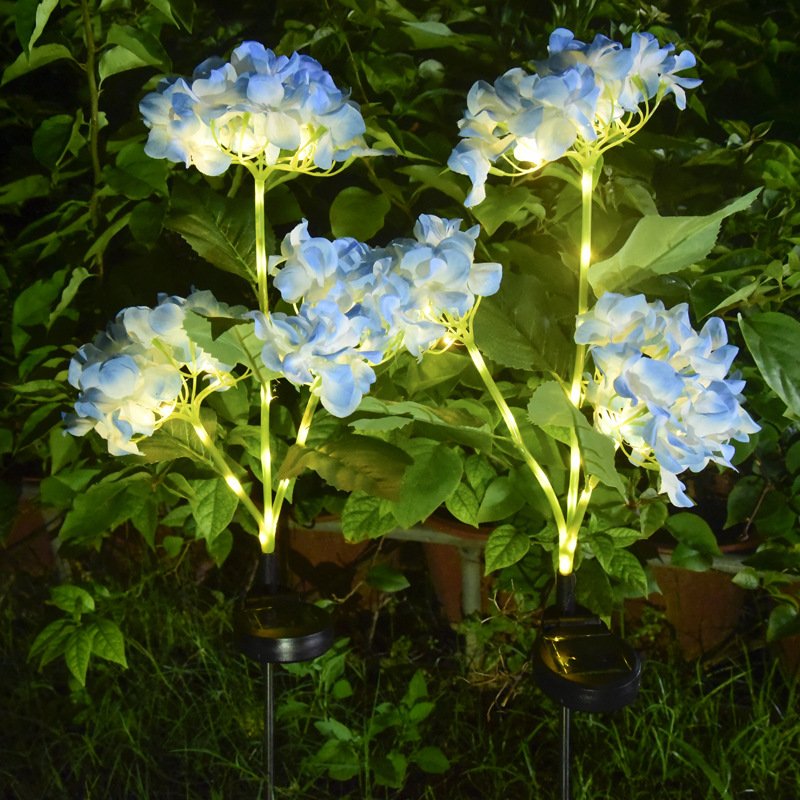 O1CN01zw7Yr420iT5CUIQFL_21212200790736883-0-cib.jpg Solar Hydrangea Flower Garden Stake Light - Image 1