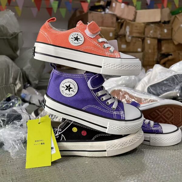 Kids Mixed Canvas Sneakers Stock Lot - Sizes 21-37