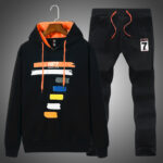 Men's Autumn Winter Hooded Sweatshirt and Pants Two-Piece Set - Sporty Casual Tracksuit for Students and Teens