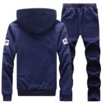 Men's Winter Fleece-Lined Thick Hooded Tracksuit Set - Image 3