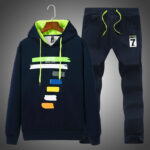Men's Autumn Winter Hooded Sweatshirt and Pants Two-Piece Set - Sporty Casual Tracksuit for Students and Teens - Image 2