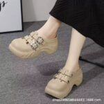 Women's Closed-Toe Platform Clogs with Thick Soles – Slip-On High-Heel Casual Outdoor Sandals - Image 2