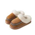 Lace-Trim Fleece-Lined Indoor Slippers - Image 5