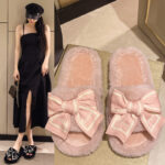 Women's Love Bow Plush Home Slippers - Image 4