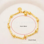 24K Gold-Plated Bamboo Bead Bracelet - Image 4