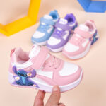 Girls' Cartoon Stitch Sneakers – Soft Sole Non-Slip Velcro Shoes (2026 Autumn) - Image 2