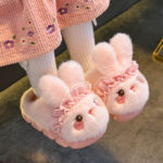 Kids Bunny Plush Winter Home Slippers
