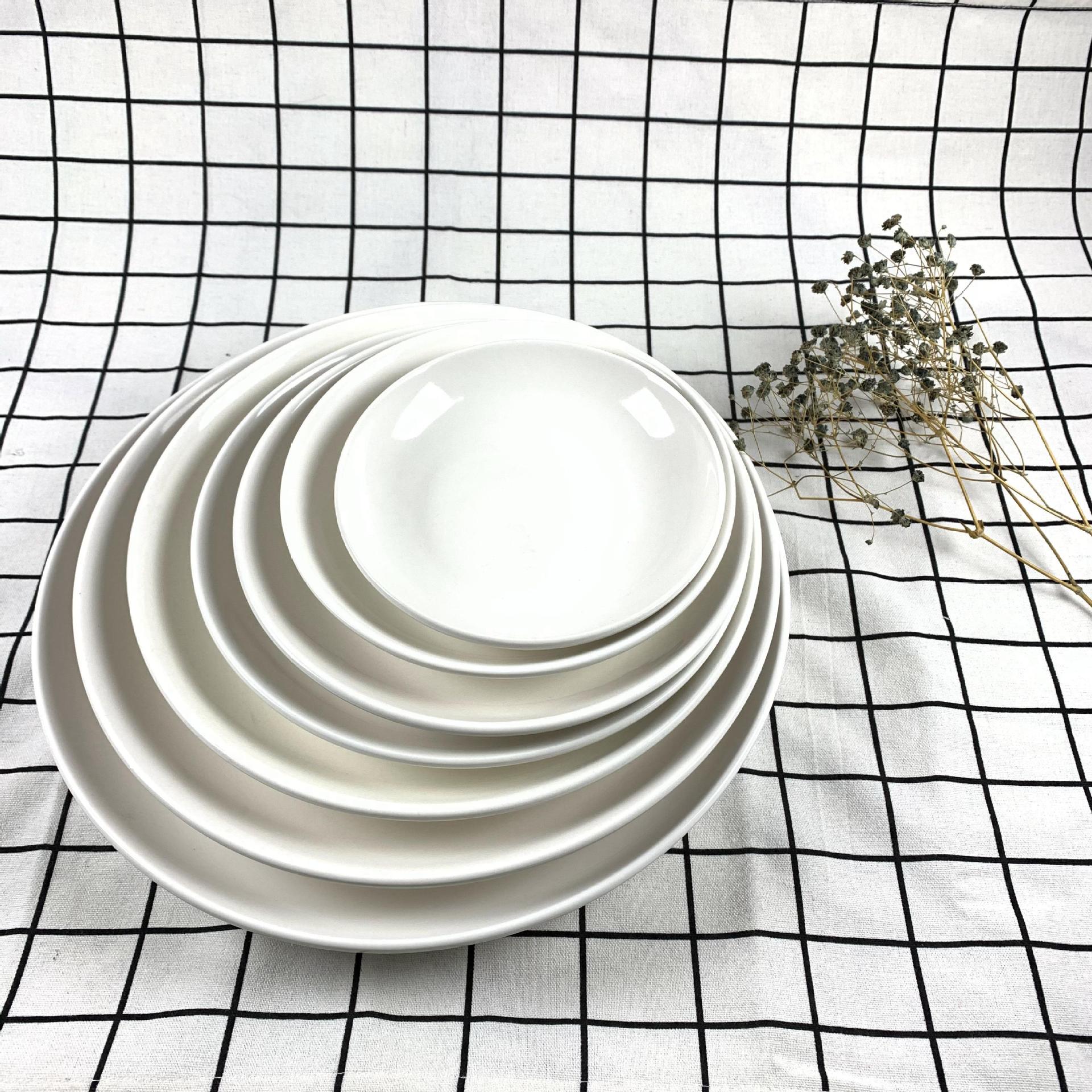 O1CN012TAwjF1KShdXSLDAa_2207814031163-0-cib.jpg Pure White Ceramic Fruit Plate and Rice Plate Collection - Image 1