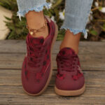 Plus Size Colorblock Lace-Up Sneakers