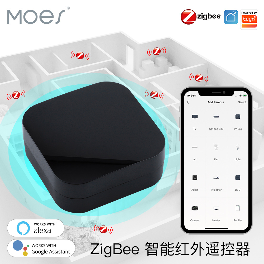 O1CN013vFVky1WerHRFoJFV_2210097392814-0-cib.jpg Tuya Zigbee Smart IR Remote Control for Air Conditioner and TV with App Voice and Timer - Image 1