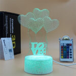 Heart Balloon / Cracked Glowing Base USB Battery Remote 16 Color