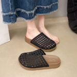 Women's Perforated Woven Mesh Flat Slippers - Image 4