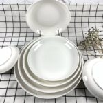 Pure White Ceramic Fruit Plate and Rice Plate Collection - Image 5