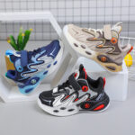 Kids' Leather Non-Slip Basketball Shoes - Boys & Girls Sports Sneakers