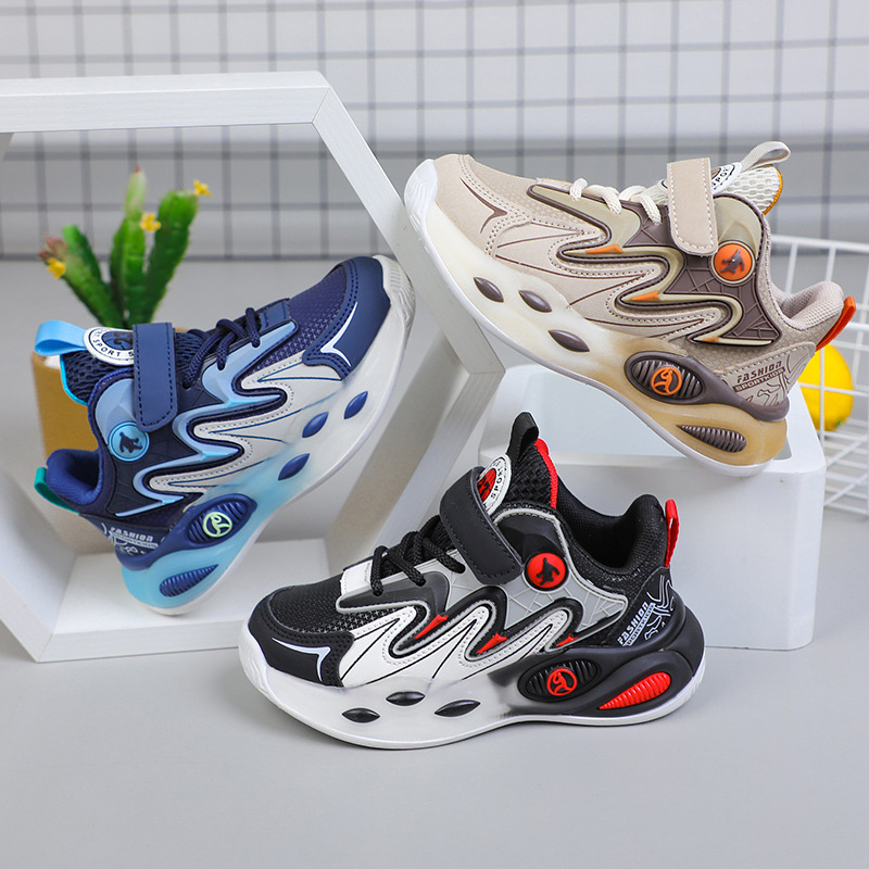 O1CN015Xw4Fc2GKE5k3DE2d_2512038996-0-cib.jpg Kids' Leather Non-Slip Basketball Shoes - Boys & Girls Sports Sneakers - Image 1