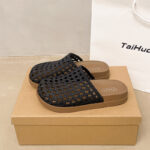 Women's Perforated Woven Mesh Flat Slippers - Image 7