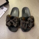 Bowknot Plush Flat House Slippers - Image 7