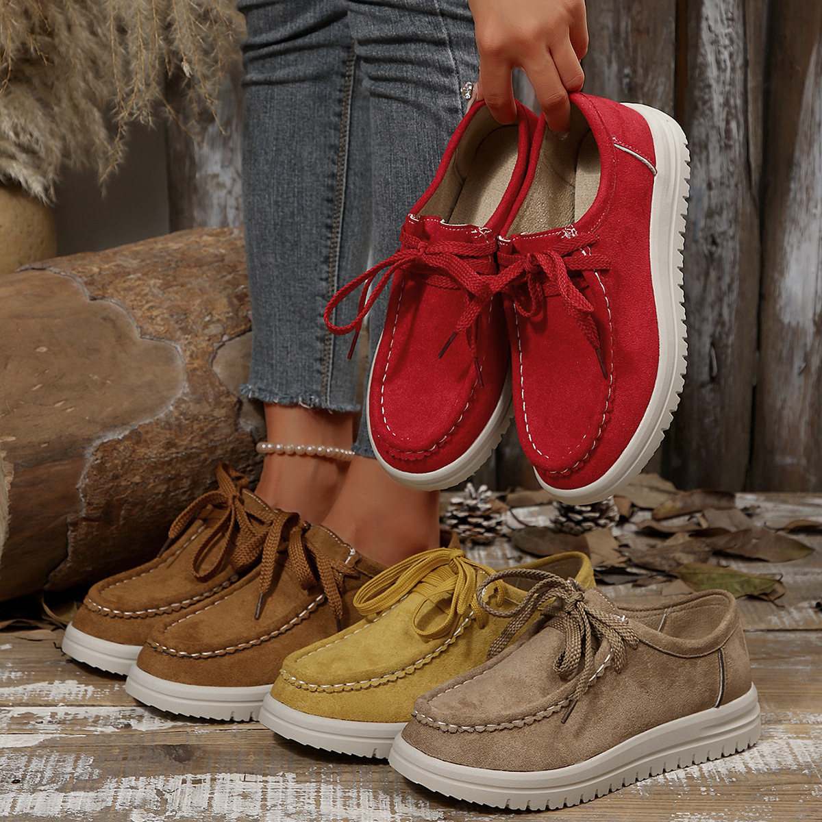 O1CN016eQIx51qNGiXbvvSU_2217636725483-0-cib.jpg Women's Lace-Up Platform Loafers - Image 1