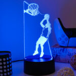 Person Shooting Basketball / USB 7 Color Touch Switch With Remote (black Base