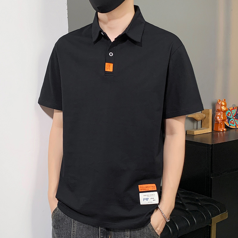 O1CN017JQrR22KyJGA34L52_2200619879625-0-cib.jpg Men's Summer Business Polo Shirt Short Sleeve Cotton Blend Solid Color - Image 1