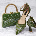 Pointed Toe High Heels and Handbag Set - Image 3