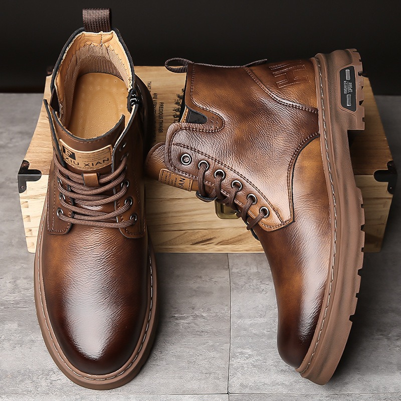 O1CN019WKoEr1UxWRkI4Cgd_3918402584-0-cib.jpg Men's High-Top Martin Boots - Image 1