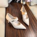 Pointed Toe Chunky Heel Pumps - Image 3