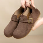 Women's Retro Buckle Hidden Heel Loafers - Image 2