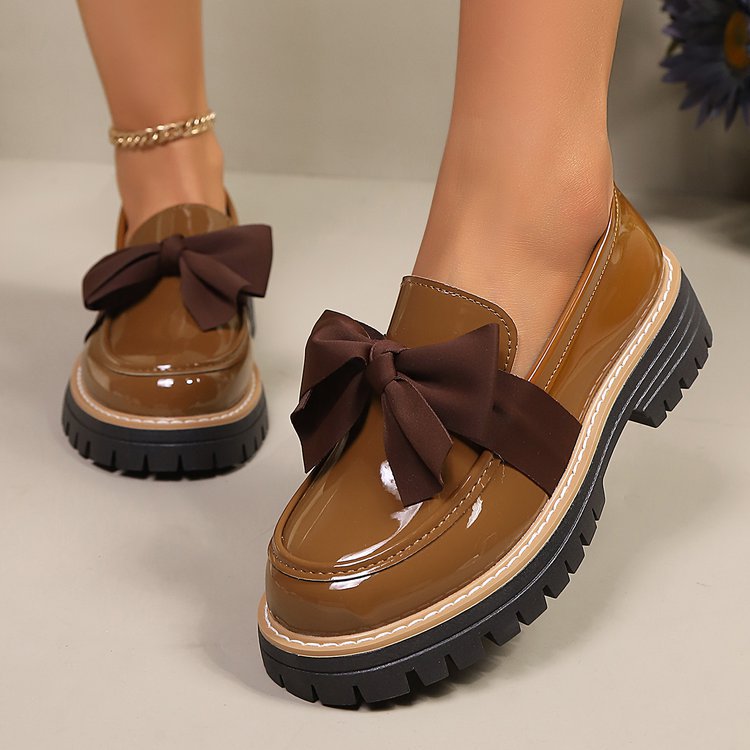 O1CN01EywHK51VtESA2ebzL_2215938862710-0-cib.jpg Women's Bowknot Platform Loafers - Image 1