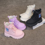 Kids' Cartoon Waterproof Leather Martin Boots - Image 2