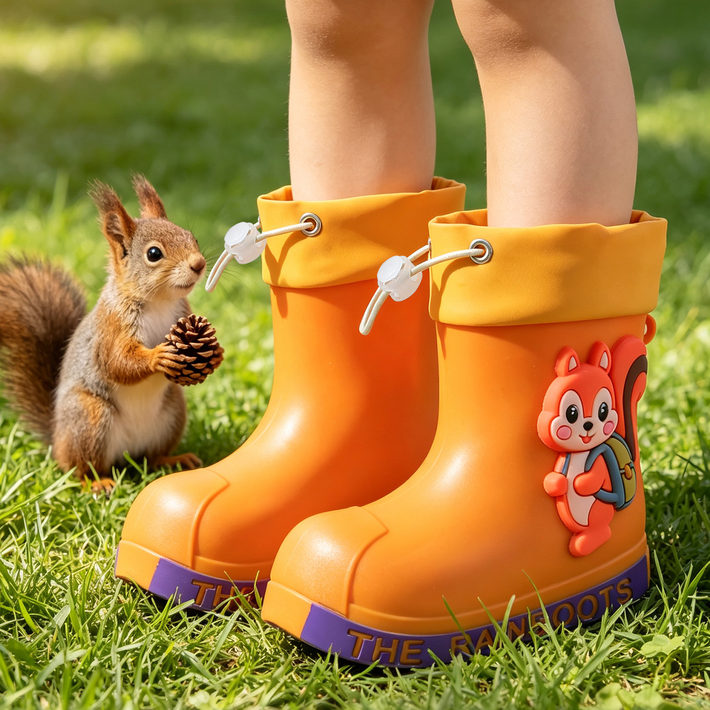 O1CN01FBhM8mKUSKB2vH2e_2221535425771-0-cib.jpg Kids Cartoon Squirrel Rain Boots - Image 1