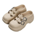Women's Closed-Toe Platform Clogs with Thick Soles – Slip-On High-Heel Casual Outdoor Sandals - Image 5